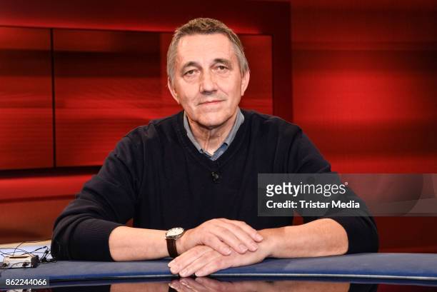 Peter Zudeick during the 'Hart aber fair' TV Show Photo Call on October 16, 2017 in Berlin, Germany.