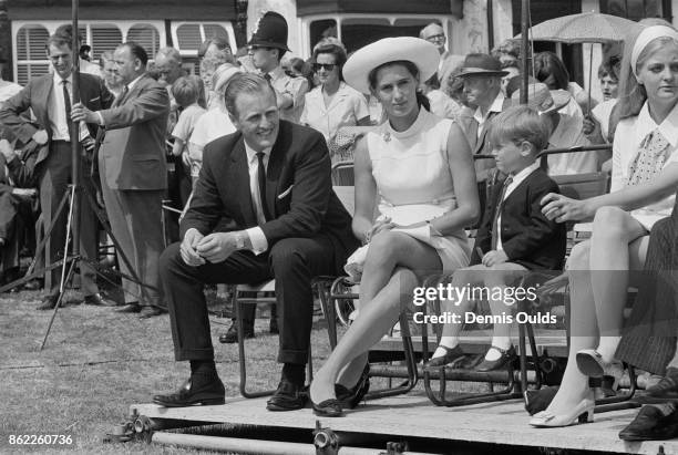 Winston Churchill , the son of Randolph Churchill and grandson of Sir Winston Churchill, with his wife Minnie and son Randolph Spencer-Churchill at...