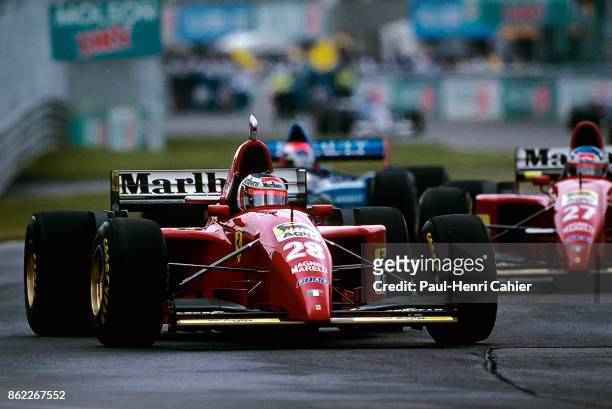 Gerhard Berger, Jean Alesi, Ferrari 412T2, Grand Prix of Canada, Circuit Gilles Villeneuve, 11 June 1995. Gerhard Berger leads teammate Jean Alesi in...