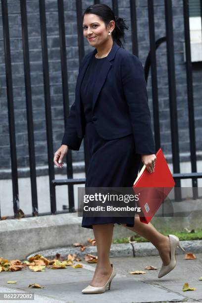 Priti Patel, U.K. International development secretary, arrives for a cabinet meeting at number 10 Downing Street in London, U.K., on Tuesday, Oct....