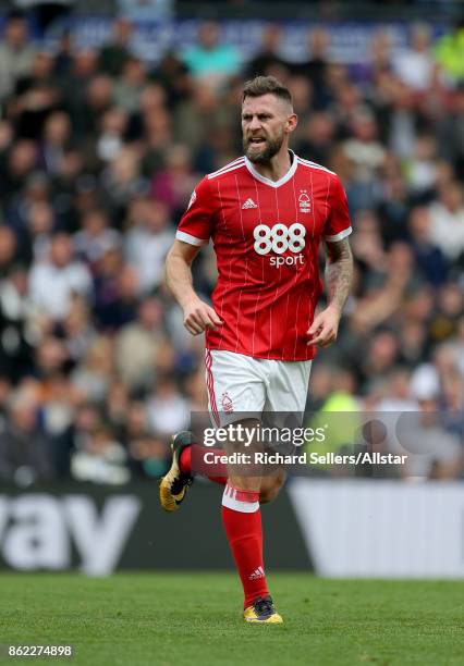 Nottingham Forest's Daryl Murphy during the Sky Bet Championship match between Derby County and Nottingham Forest at the Pride Park Stadium on...