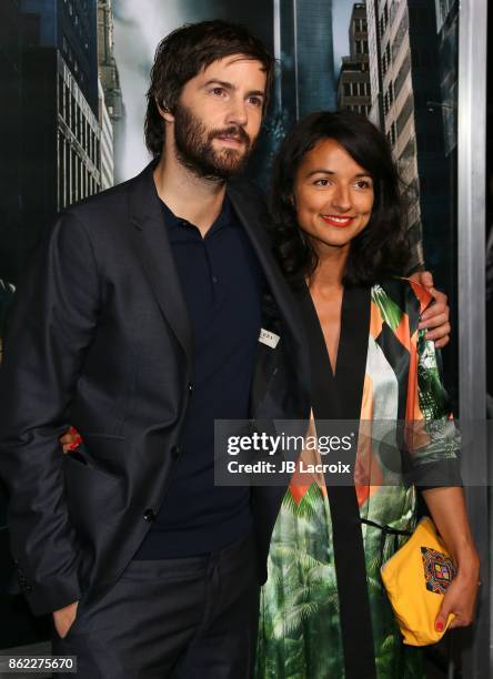 Jim Sturgess and Dina Mousawi attend the premiere of Warner Bros. Pictures' 'Geostorm' on October 16, 2017 in Hollywood, California.