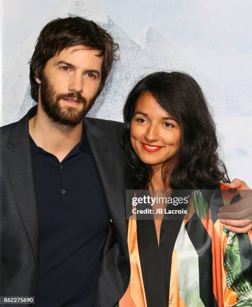 Jim Sturgess and Dina Mousawi attend the premiere of Warner Bros. Pictures' 'Geostorm' on October 16, 2017 in Hollywood, California.