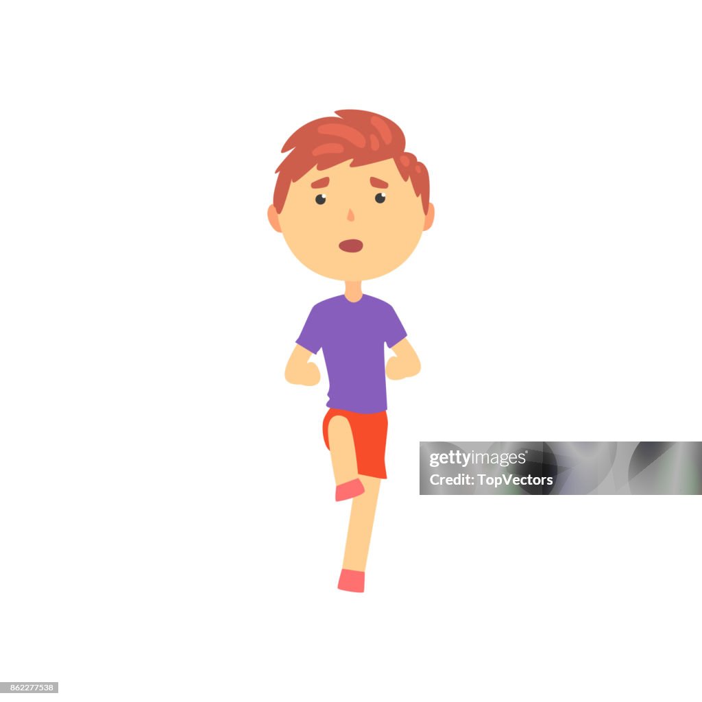 Niño Haciendo Ejercicio Del Deporte Niños Vectores De Dibujos Animados De Actividad  Física Ilustración Ilustración de stock - Getty Images