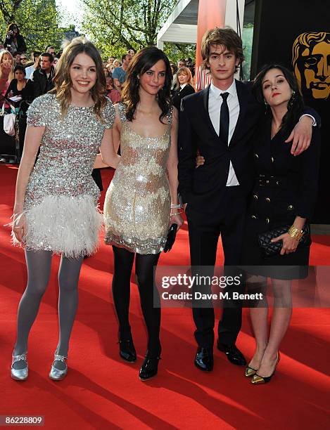 Hannah Murray, Kaya Scodelano and Andrew Garfield arrive at the BAFTA Television Awards 2009, at the Royal Festival Hall on April 26, 2009 in London,...