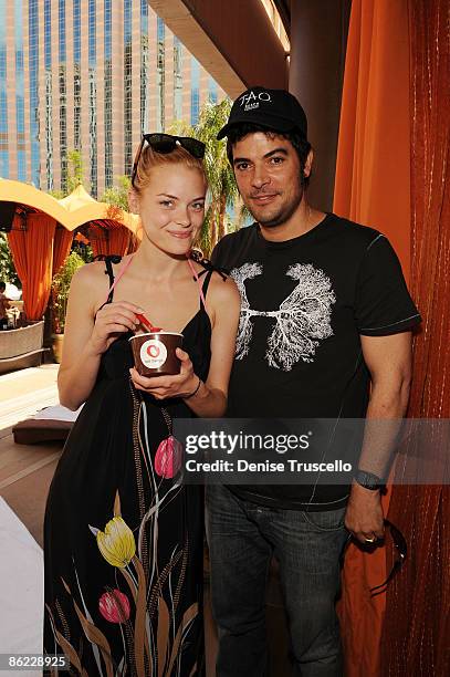 Jaime King and J'Su Garcia celebrate Jamie's birthday at TAO Beach at The Venetian Hotel and Casino Resort on April 26, 2009 in Las Vegas, Nevada.