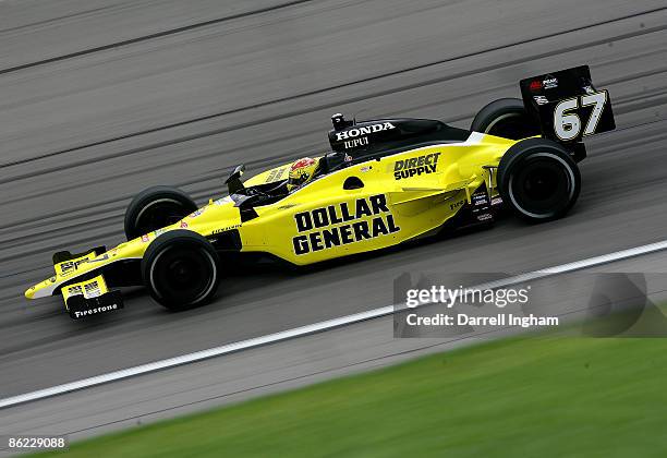 Sarah Fisher drives the Dollar General Sarah Fisher Racing Dallara Honda during the IRL IndyCar Series Road Runner Turbo Indy 300 on April 26, 2009...