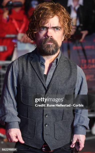 Peter Dinklage attends the UK Premiere of "Three Billboards Outside Ebbing, Missouri" at the closing night gala of the 61st BFI London Film Festival...