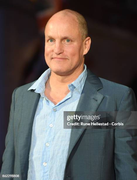 Woody Harrelson attends the UK Premiere of "Three Billboards Outside Ebbing, Missouri" at the closing night gala of the 61st BFI London Film Festival...