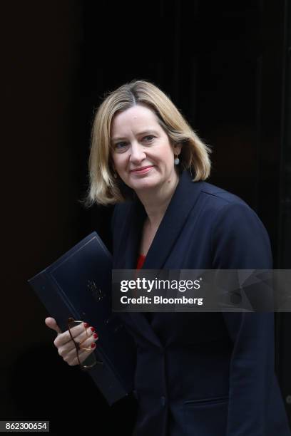 Amber Rudd, U.K. Home secretary, arrives for a cabinet meeting at number 10 Downing Street in London, U.K., on Tuesday, Oct. 17, 2017. U.K. Prime...