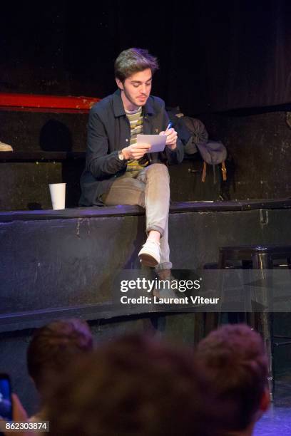 Actor Panayotis Pascot attends JMD Press Conference at Point Virgule on October 17, 2017 in Paris, France.