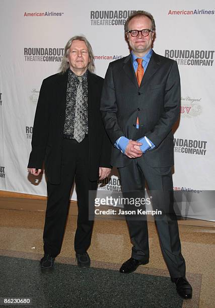 Playwright Christopher Hampton and Director David Grindley attend "The Philanthropist" Broadway opening night party at the Roundabout Theatre...