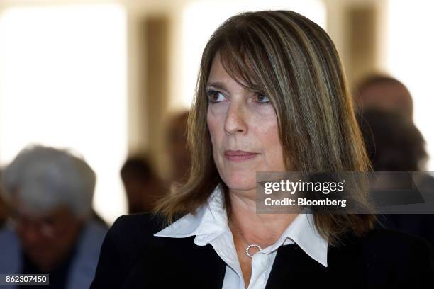 Carolyn McCall, chief executive officer of Easyjet Plc, looks on during the Airlines For Europe Conference in Brussels, Belgium, on Tuesday, Oct. 17,...