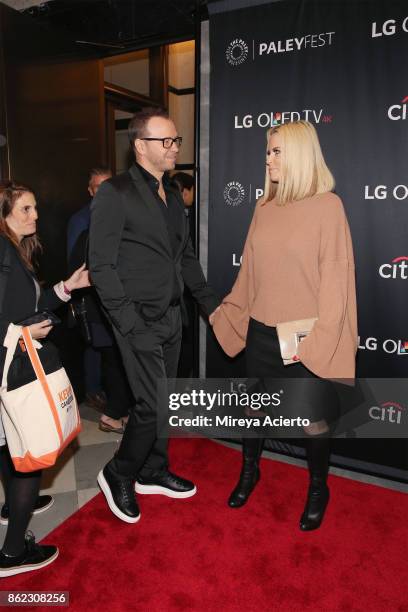 Actor Donnie Wahlberg and actress/host, Jenny McCarthy attend the PaleyFest NY 2017 "Blue Bloods" at The Paley Center for Media on October 16, 2017...