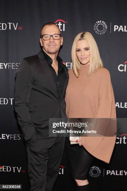 Actor Donnie Wahlberg and actress/radio host, Jenny McCarthy attend the PaleyFest NY 2017 "Blue Bloods" at The Paley Center for Media on October 16,...