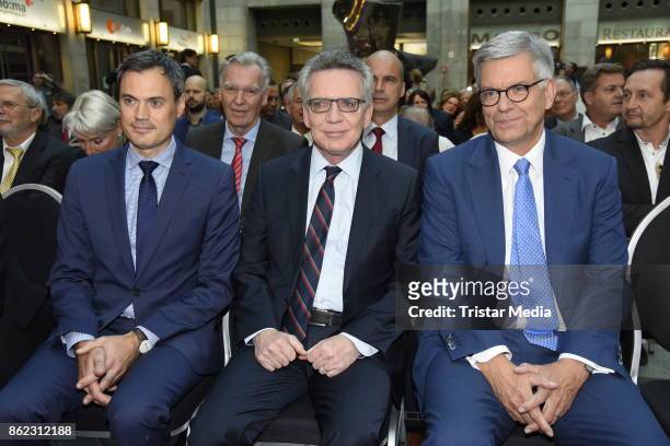 Norbert Himmler, Thomas de Maiziere and Thomas Bellut attend the XY Award 2017 as part of 'Aktenzeichen XY... Ungeloest' celebrates its 50th...