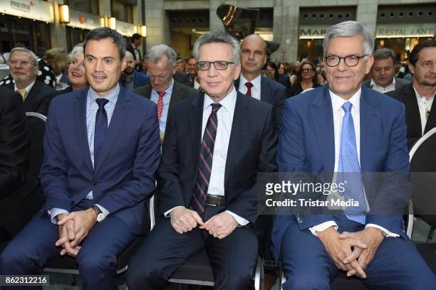 Norbert Himmler, Thomas de Maiziere and Thomas Bellut attend the XY Award 2017 as part of 'Aktenzeichen XY... Ungeloest' celebrates its 50th...