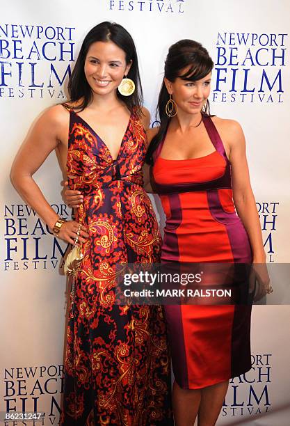 Actresses Katrina Law and Amie Barsky arrive for the premiere of the film "Knuckle Draggers" at the Newport Beach Film Festival in Los Angeles on...