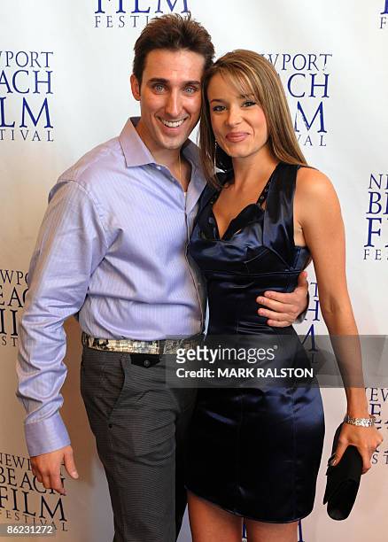 Producer/Actor Paul Alessi and actress Serah D'Laine arrive for the premiere of the film "Knuckle Draggers" at the Newport Beach Film Festival in Los...