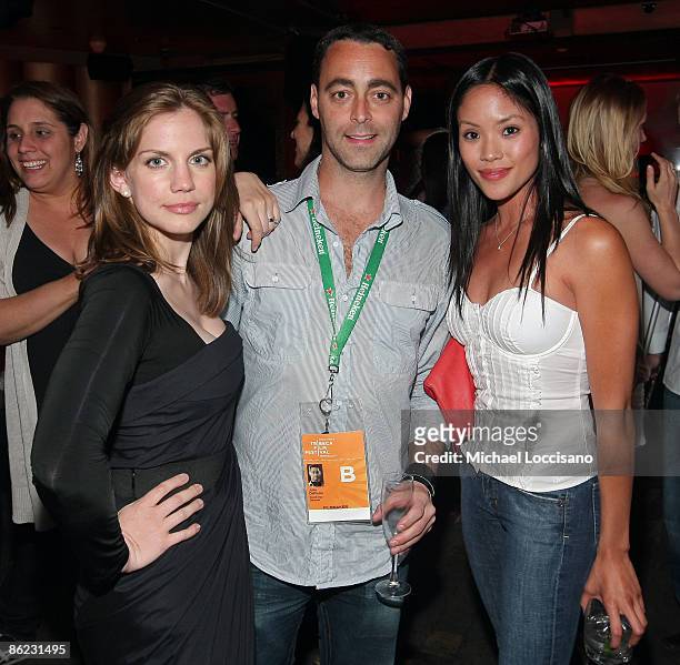 Actress Anna Chlumsky, director Julio DePietro and actress Jessalyn Wanlim attend the after party for "The Good Guy" during the 2009 Tribeca Film...
