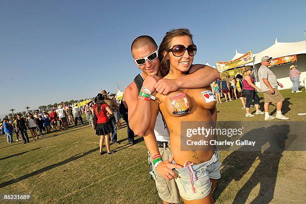 Festival-goers are seen during day two of California's Stagecoach Country Music Festival held at the Empire Polo Club on April 26, 2009 in Indio,...