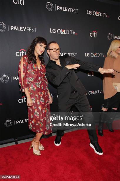 Actress Marisa Ramirez and actor Donnie Wahlberg attend the PaleyFest NY 2017 "Blue Bloods" at The Paley Center for Media on October 16, 2017 in New...