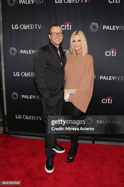 Actor Donnie Wahlberg and actress/radio host, Jenny McCarthy attend the PaleyFest NY 2017 'Blue Bloods' at The Paley Center for Media on October 16,...