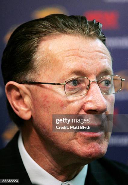 Eels CEO Denis Fitzgerald talks to the media to announce that Daniel Anderson is the new coach of the Parramatta Eels NRL team at Parramatta Stadium...