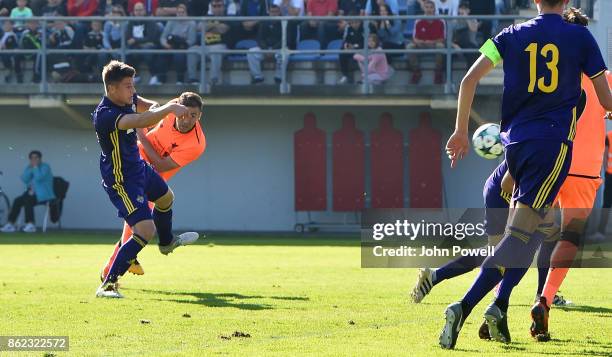 Herbie Kane of Liverpool scores the second for Liverpool during the UEFA Youth League group E match between NK Maribor and Liverpool FC at on October...