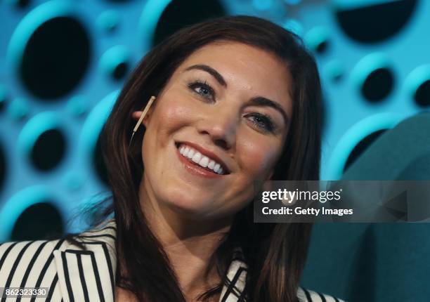 One - Zero 2017, Hope Solo speaking at Croke Park on October 17, 2017 in Dublin, Ireland.