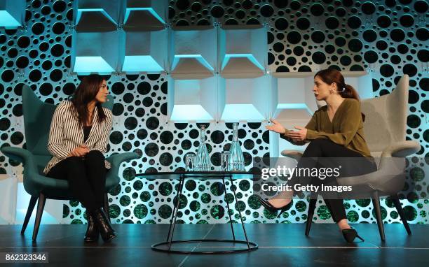 One - Zero 2017, Hope Solo speaking with Joanne Cantwell at Croke Park on October 17, 2017 in Dublin, Ireland.