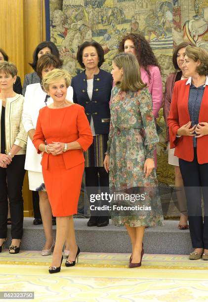 Queen Letizia of Spain attends Audiences at Zarzuela Palace on October 17, 2017 in Madrid, Spain.