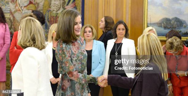 Queen Letizia of Spain attends Audiences at Zarzuela Palace on October 17, 2017 in Madrid, Spain.