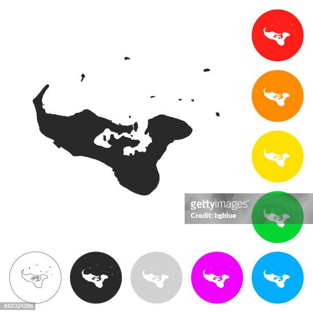 tonga landkarte - flache symbole auf verschiedenen farbigen tasten - nukualofa stock-grafiken, -clipart, -cartoons und -symbole