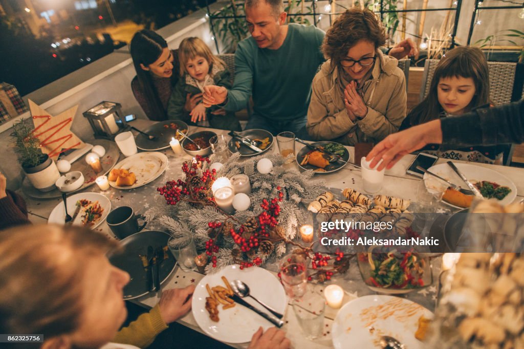Mi familia en la cena de acción de gracias
