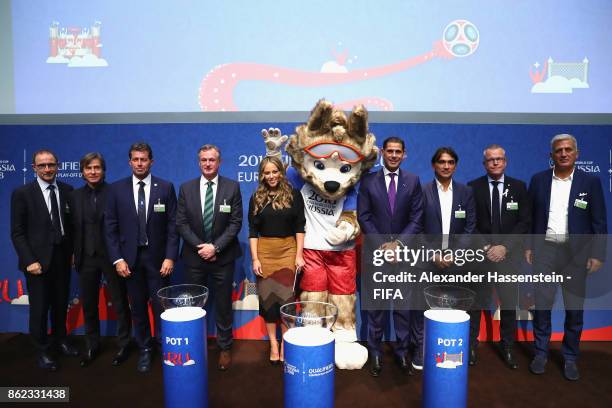 Martin O`Neill, head coach of Republic of Ireland, Gabriele Oriali, team manger of Italy, Michael Skibbe, head coach of Greece, Michael O`Neill, head...