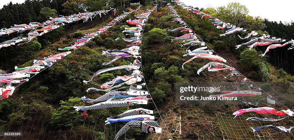 Carp Streamers Are Hung Over The River