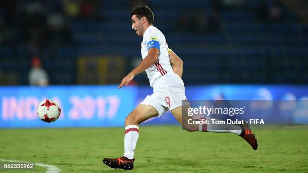 Abel Ruiz of Spain in action during the FIFA U-17 World Cup India 2017 Round of 16 match between France and Spain at Indira Gandhi Athletic Stadium...