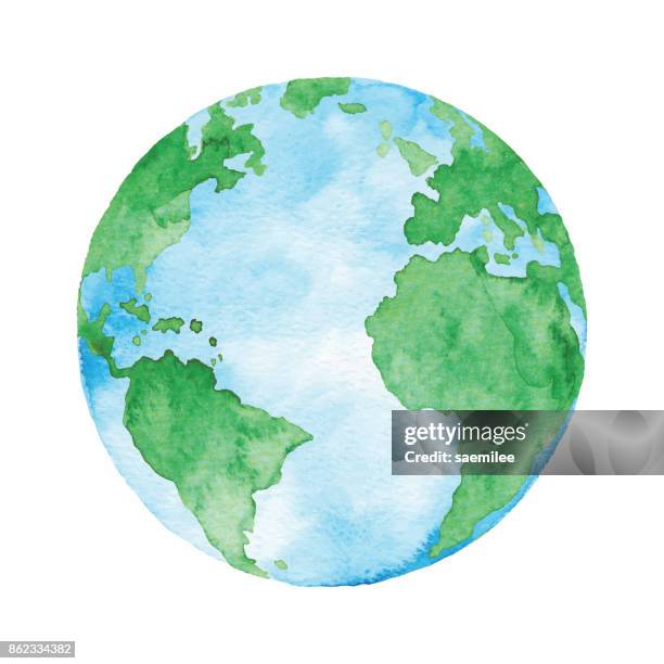 aquarell planetenerde - europe map illustration vector stock-grafiken, -clipart, -cartoons und -symbole