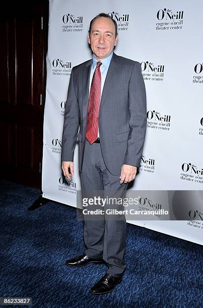 Actor Kevin Spacey attends the 2009 Monte Cristo Award benefit for the Eugene O'Neill Theatre Center at Bridgewaters on April 26, 2009 in New York...