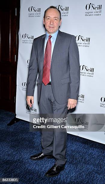 Actor Kevin Spacey attends the 2009 Monte Cristo Award benefit for the Eugene O'Neill Theatre Center at Bridgewaters on April 26, 2009 in New York...