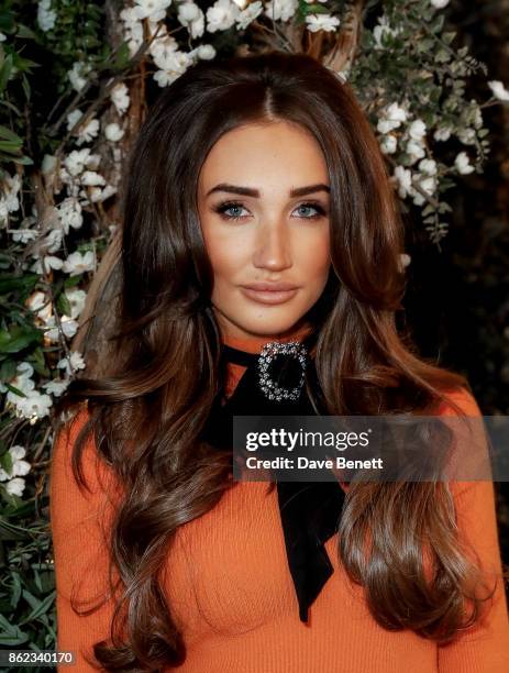 Megan McKenna celebrates the launch of her exclusive hair extensions range with Easilocks 'Megans Bouncy Blow' at Bloomsbury Hotel on October 17,...