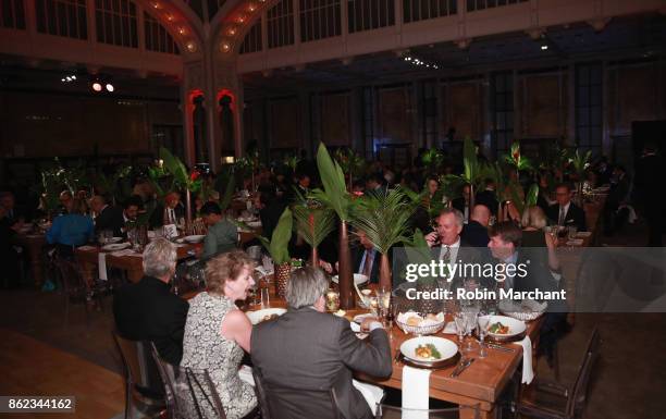 View of the interior at the Ernesto Illy International Coffee Award gala at New York Public Library on October 16, 2017 in New York City.