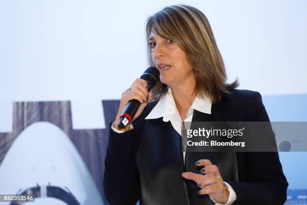 Carolyn McCall, chief executive officer of Easyjet Plc, speaks during the Airlines For Europe Conference in Brussels, Belgium, on Tuesday, Oct. 17,...