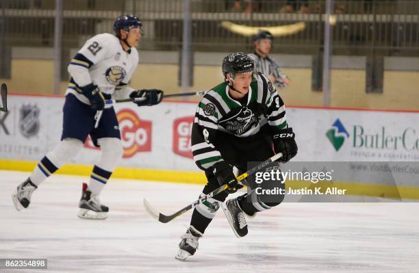 Harrison Roy of the Cedar Rapids RoughRiders skates during the game against the Sioux Falls Stampede on Day 2 of the USHL Fall Classic at UPMC...