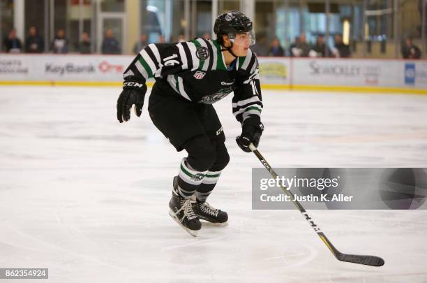 Kevin Lombardi of the Cedar Rapids RoughRiders skates during the game against the Sioux Falls Stampede on Day 2 of the USHL Fall Classic at UPMC...