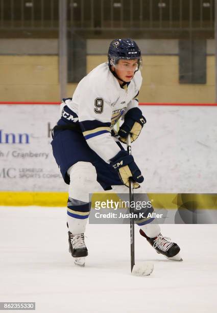 Ben Thomas of the Sioux Falls Stampede skates during the game against the Cedar Rapids RoughRiders on Day 2 of the USHL Fall Classic at UPMC Lemieux...