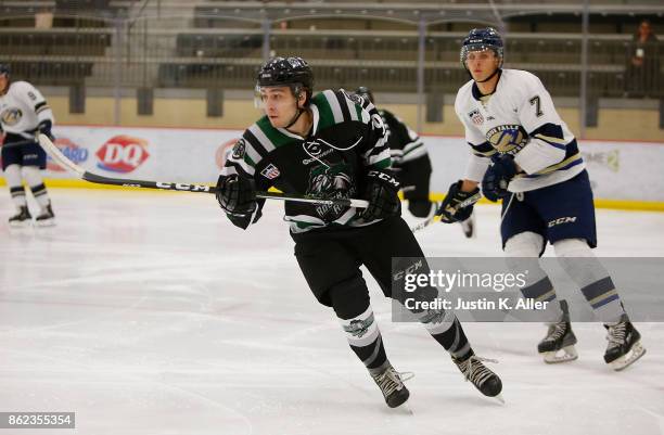 Steven Agriogianis of the Cedar Rapids RoughRiders skates during the game against the Sioux Falls Stampede on Day 2 of the USHL Fall Classic at UPMC...