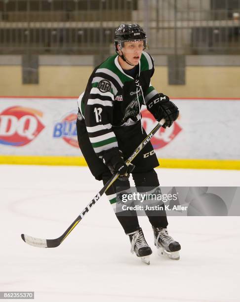 Nathan Smith of the Cedar Rapids RoughRiders skates during the game against the Sioux Falls Stampede on Day 2 of the USHL Fall Classic at UPMC...