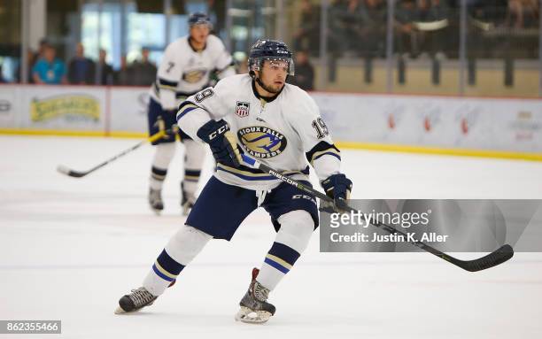 Zach Risteau of the Sioux Falls Stampede skates during the game against the Cedar Rapids RoughRiders on Day 2 of the USHL Fall Classic at UPMC...